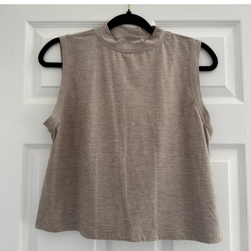 calia women's lustralux mock neck tank in neutral Sz Medium